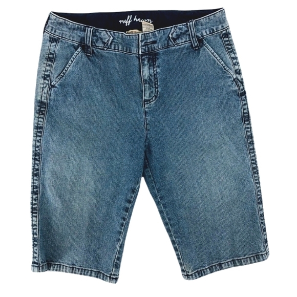 Ruff Hewn Women’s 8 Blue Denim Shorts Jeans with 4 Pockets RN# 104460 Cotton - Picture 1 of 7